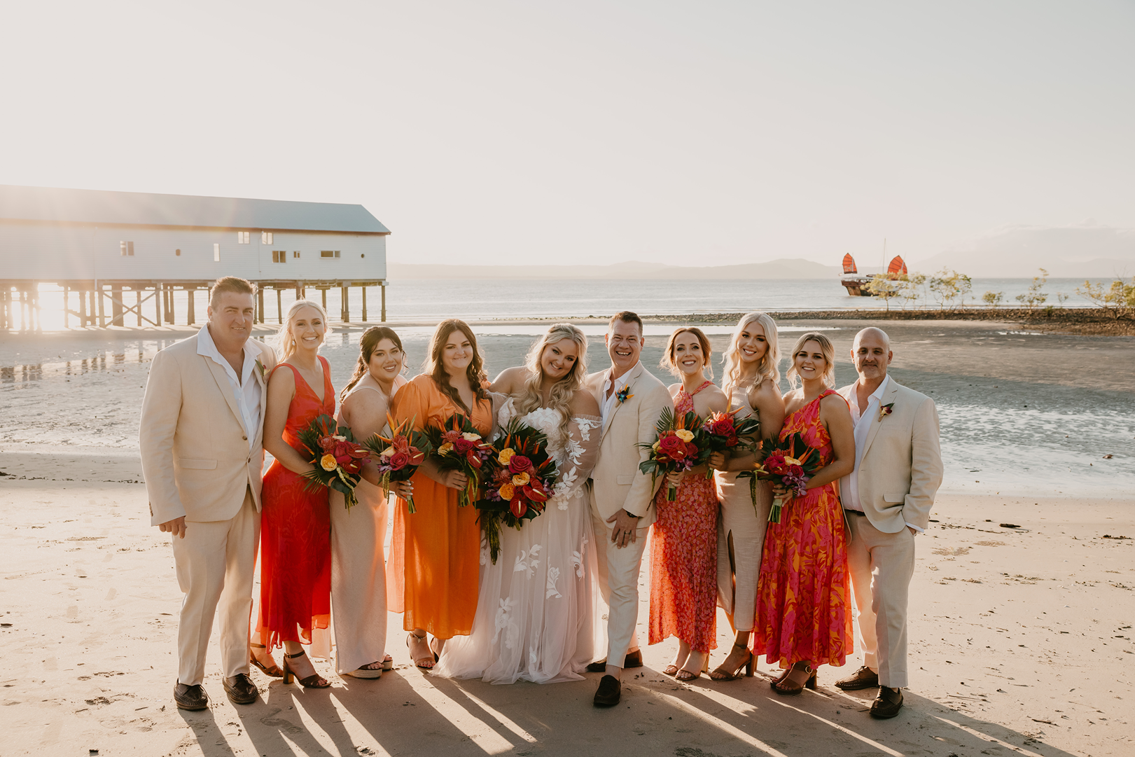 luxury boho wedding party in port douglas